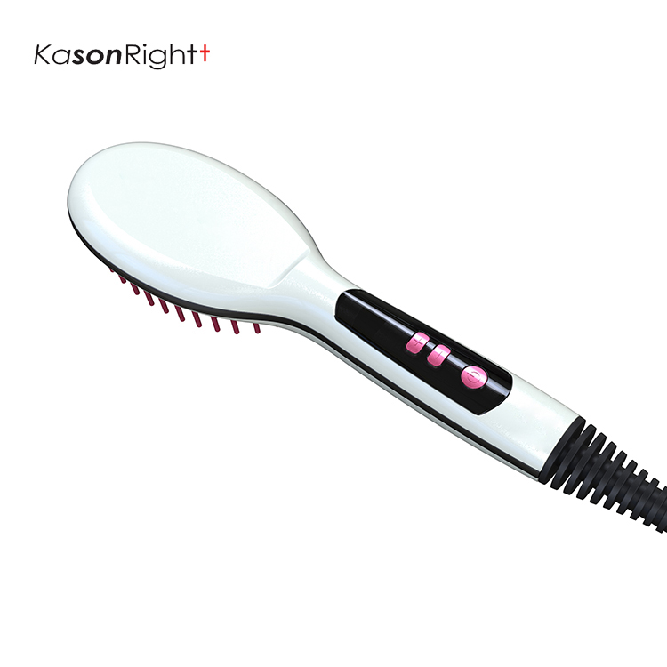 Pláta Snámh Ceirmeach Méid Mór PTC Scuab Dhíreach Smúdála Gruaige, Cíor Dhíreach Te Dual Voltas, Laghdaigh Frizz, Smooth and Shine