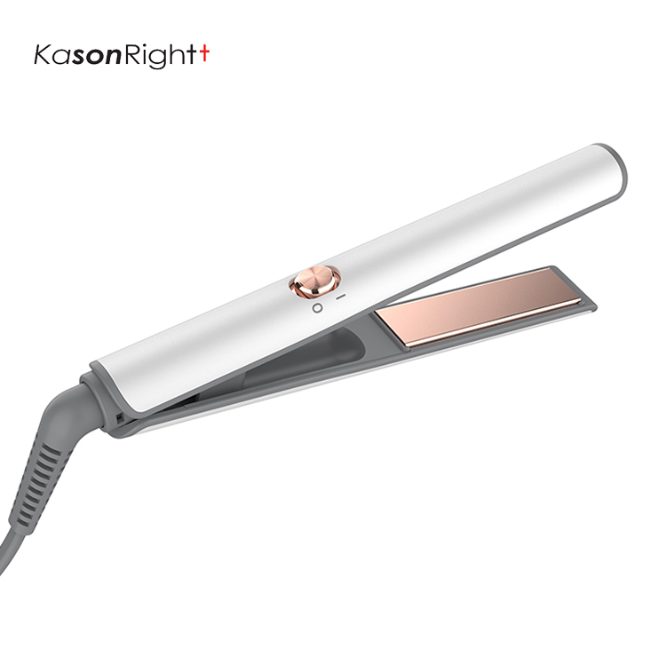 Taisteal Mini Gruaige Maol Iarann ​​Ceirmeach Tourmaline Gruaige Straightener, Dual Voltas Iarann ​​Inaistrithe le haghaidh Úsáide ar fud an domhain